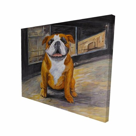 FONDO 16 x 20 in. Smiling Bulldog-Print on Canvas FO2777045